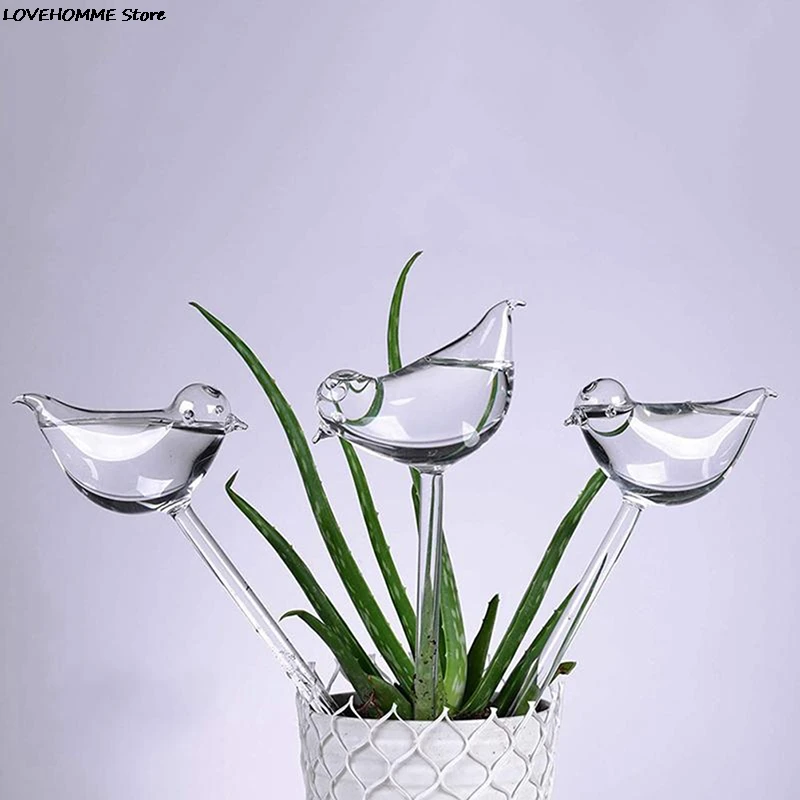 1pcs Samodejno Zalivanje Cvet Naprava, Obrat Waterer Self Zalivanje Globusi Ptica Obliko Ročno Pihano Jasno Aqua Žarnice Slike 0