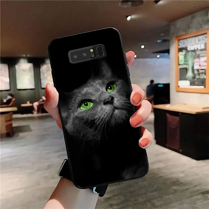 Black Cat Strmi Oko Primeru Telefon za Samsung Opomba 5 7 8 9 10 20 pro lite plus ultra A21 12 72 Slike 2