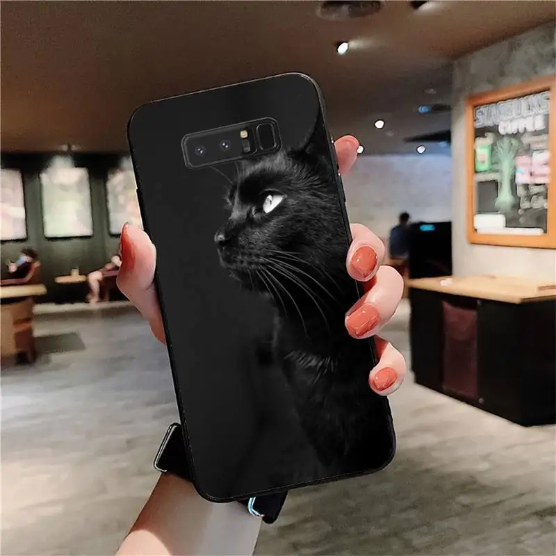 Black Cat Strmi Oko Primeru Telefon za Samsung Opomba 5 7 8 9 10 20 pro lite plus ultra A21 12 72 Slike 3