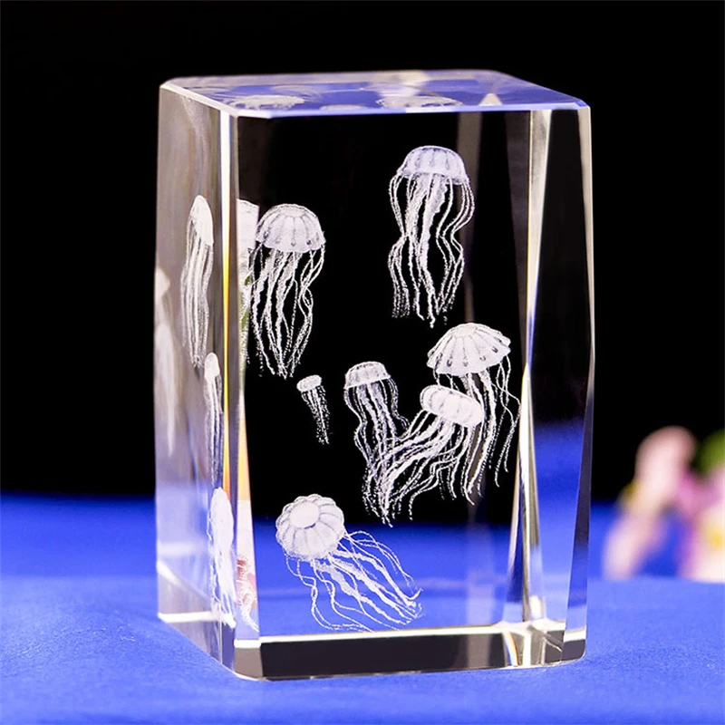 Losos Kristalno 3D Notranji Kiparstvo Inter-graviranje Živali Ustvarjalno Darilo pisarne Doma Dekoracijo Obrti Padec Ladijskega prometa Slike 4