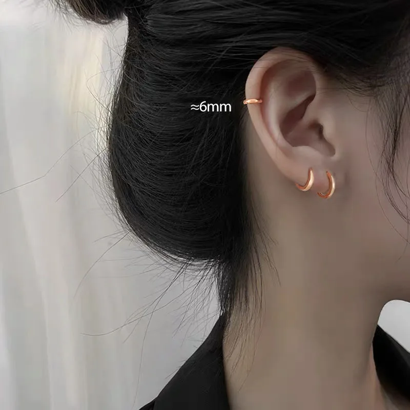 Modna korejski Pop Preprost Stil pozlačeni Uhani, Okrogle Čar 6-15 mm Uhani Stranka Darilo Odlično Pribor za Ženske Slike 1