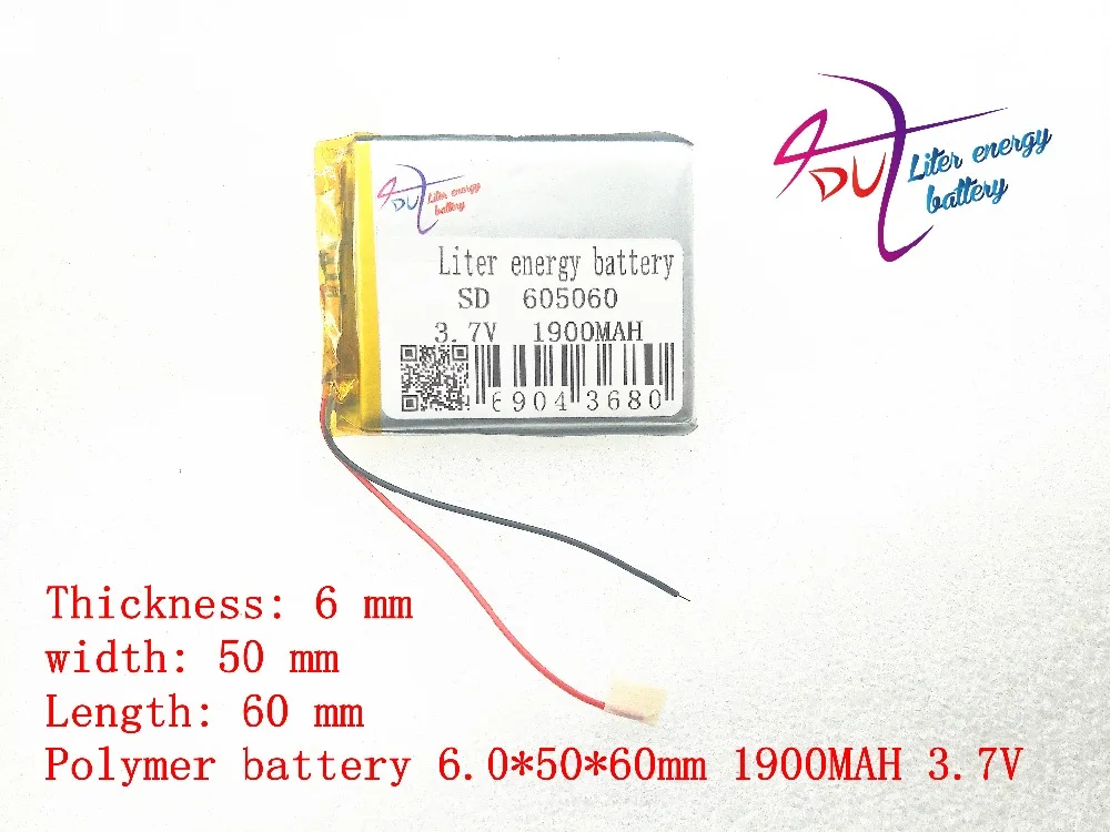 najboljši baterije znamke Velikost 605060 3,7 V 1900mah Litij-polimer Baterija Z Zaščito Odbor Za MP5 GPS Tablet PC Digitalni Izdelki Slike 1