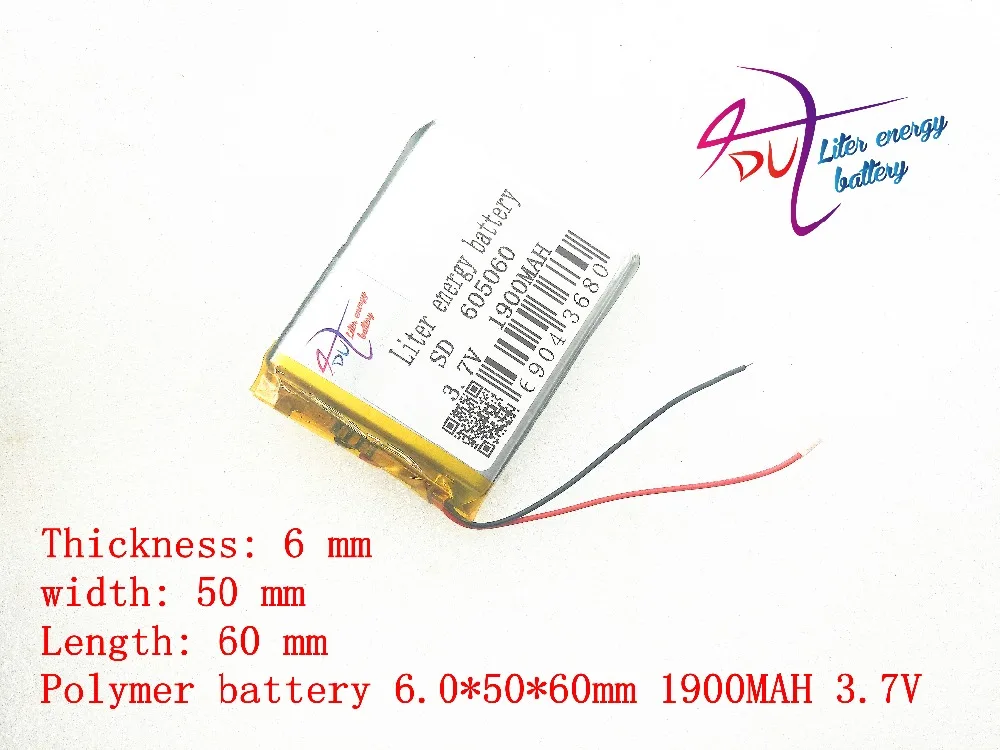 najboljši baterije znamke Velikost 605060 3,7 V 1900mah Litij-polimer Baterija Z Zaščito Odbor Za MP5 GPS Tablet PC Digitalni Izdelki Slike 2