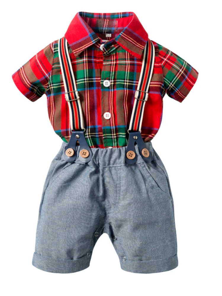 Otroška Oblačila Fant, Gospod Lok Kravato Rdeče Predalčni Bodysuits z Suspender Hlače Prvi Rojstni dan Obleko za Malčka Poroko Slike 1