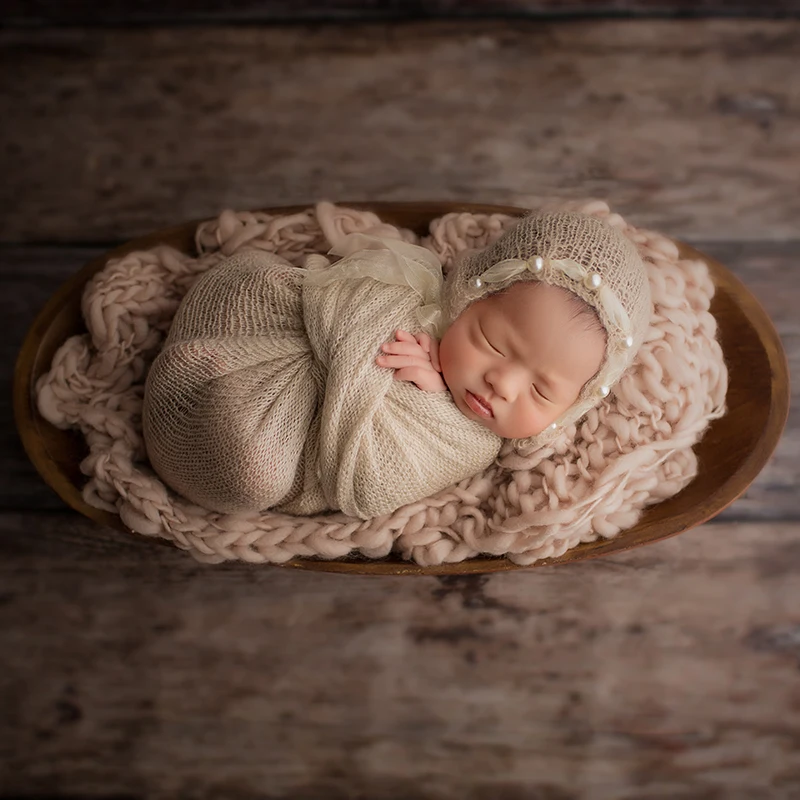 Volna Mini Odejo Košarica za Novorojenčka Stuffer Polnila Otroška Fotografija ozadje Plast Tkanine Slike 1