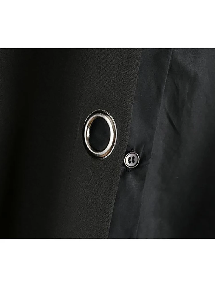 XITAO Zadeli Barvni Mozaik Črno Belo Bluzo Ženske Modni korejski se Ujemajo z Vsemi Slim Sashes Širokimi Rokavi Top Jeseni Novo GCC1237 Slike 4