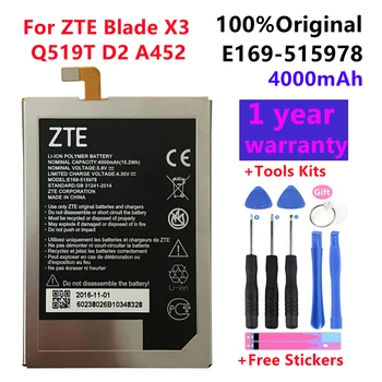Novi Originalni E169-515978 E169 515978 4000 mah Polnilne baterije Telefona Za ZTE Blade X3 Q519T D2 A452 Pametni Mobilni Telefon