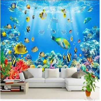 beibehang de papel parede 3d ozadje po meri foto rib, koral, podvodno svetu barvanje sten soba freske na steni papirjev doma dekor