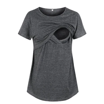 Nove Ženske Bluzo Porodniškega Barva Mozaik Zdravstvene Nege Vrhovi T-Shirt Poletje Kratek Rokav Noseča Oblačila Zdravstvene Nege Dojenje