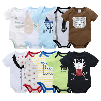 Za malčke Baby Boy Oblačila, ki Poleti Malčke Baby Dekle Bodysuit Določa Priložnostne 5pcs Novorojenčka Otroška Oblačila, Obleko, Unisex Ropa Bebe De