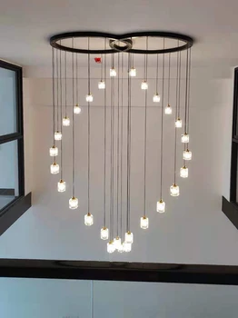 Sodobni LED Lestenci Za Življenje Jedilnico Spiralnem Stopnišču, Spalnica Viseče Luči Nordijska Obesek Lučka za Ustvarjalno Razsvetljavo