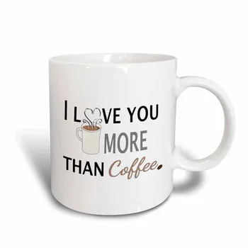 Ljubim te Bolj Kot Kava Vrč 11 oz Črna/Bela