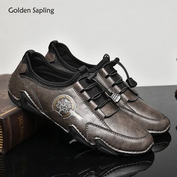 Zlati Sapling Klasike Loafers Moški Modni Pravega Usnja za Moške Priložnostne Čevlji Dihanje Prosti čas Stanovanj Retro Vožnjo Obutev