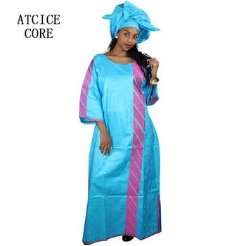 afriške načrt obleko za žensko bazin riche vezenje design obleko dolgo obleko z šal A176#