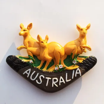 QIQIPP Avstralija kreativni turizem spominski obrt stereo ročno poslikane kenguru magnetne nalepke hladilnik