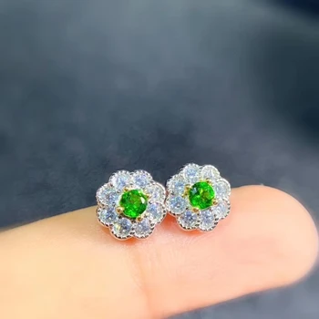sveže zelene diopside gemstone uhani dekle fine srebrni nakit naravni biser, dober barvni trikotnik oblike stranka rojstni dan darilo