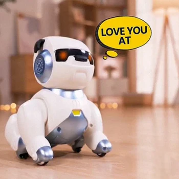 Modra Smart Robot Dog Dance Glasovni Ukaz Touch Kontrole Igrače AT009 Interaktivni Srčkan Roboti Pes Za Otroke Rojstni dan Božična Darila
