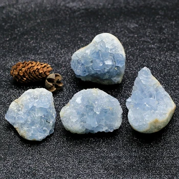 Doma Dekoracijo Raw Gemstone Zdravljenje Čakre Golimi Quartz Geode Modra Celestite Naravne Crystal Grozdov Mineralnih Vzorec