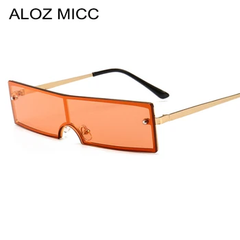 ALOZ MICC Luksuzni Rimless Pravokotnik sončna Očala Ženske Moški Zlitine iz Enega kosa Očala Visoke Kakovosti Modna sončna Očala Ženski UV Q605
