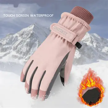 1 par Zimske Ženske Smučarske Rokavice, Modni Touchscreen Funkcijo Topla Nepremočljiva, Windproof Rokavice