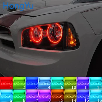 Zadnji Smerniki Multi-barvni RGB LED Angel Eyes Halo Obroč Oči DRL RF Daljinski upravljalnik za Dodge Charger 2005 do 2010 Pribor