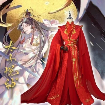 Anime Tian Guan Ci Fu Xie Lian Cosplay Kostum Kitajski Stari Red Poročno Obleko Halloween Carnival Uniform Po Meri