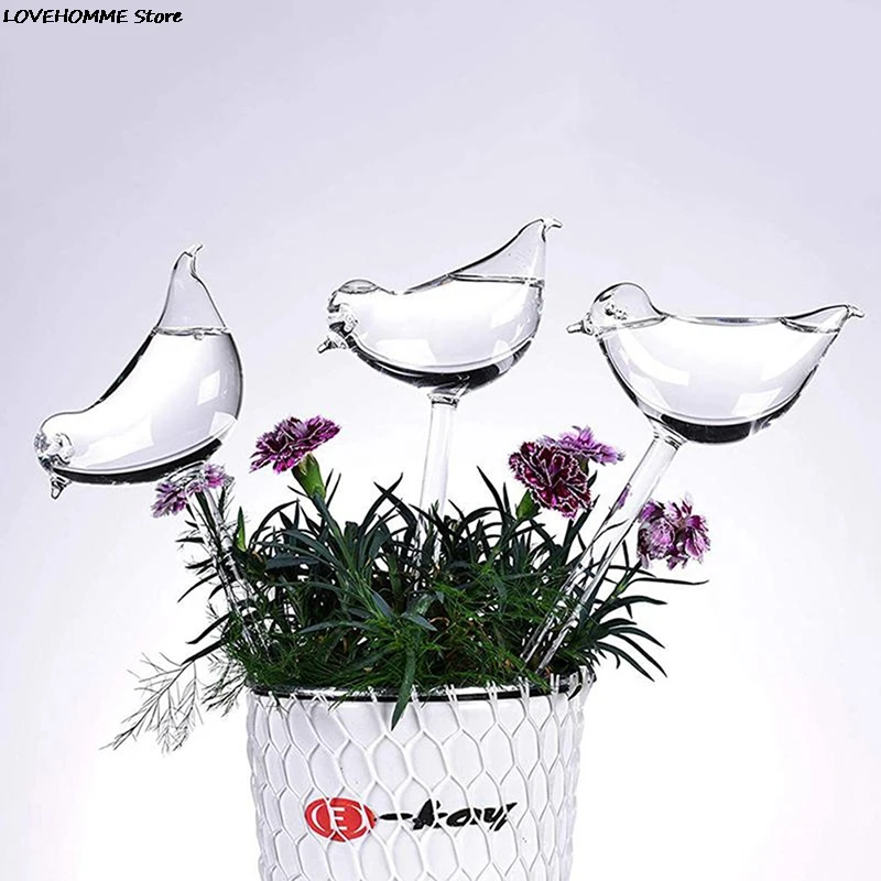 1pcs Samodejno Zalivanje Cvet Naprava, Obrat Waterer Self Zalivanje Globusi Ptica Obliko Ročno Pihano Jasno Aqua Žarnice Slike 2