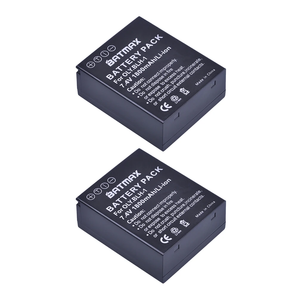 2Pcs 1800mAh BLH-1 BLH1 Baterija + LCD USB Polnilec za uporabo z olympusovimi Digitalnimi Fotoaparati EM1 MARK II EM1-2 EM1 Mr 2 Baterijo Fotoaparata Slike 1