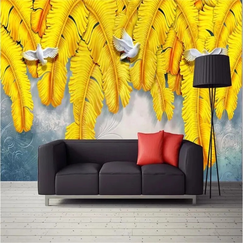 Banana listov olajšave rastlin televizijskih ozadju stene proizvajalec, na debelo ozadje zidana po meri photo steno Slike 0