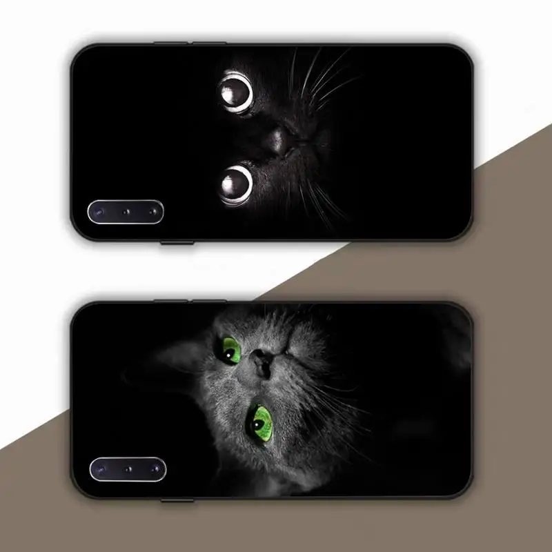 Black Cat Strmi Oko Primeru Telefon za Samsung Opomba 5 7 8 9 10 20 pro lite plus ultra A21 12 72 Slike 0