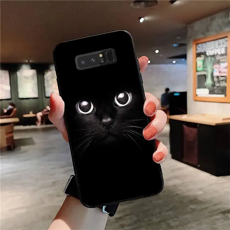 Black Cat Strmi Oko Primeru Telefon za Samsung Opomba 5 7 8 9 10 20 pro lite plus ultra A21 12 72 Slike 1