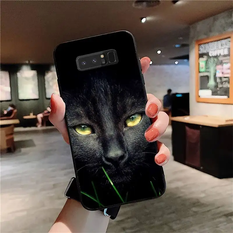 Black Cat Strmi Oko Primeru Telefon za Samsung Opomba 5 7 8 9 10 20 pro lite plus ultra A21 12 72 Slike 4