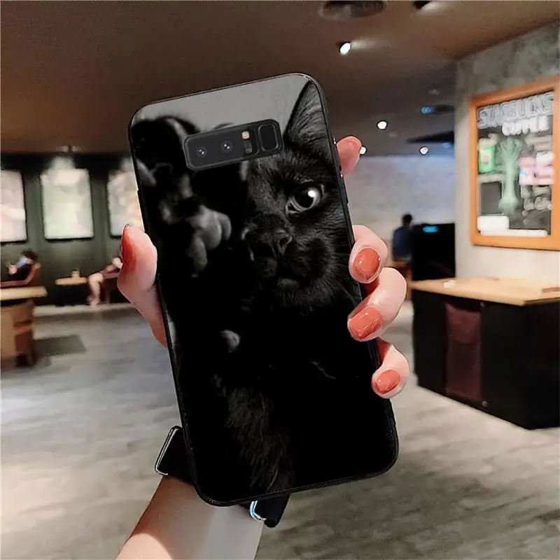 Black Cat Strmi Oko Primeru Telefon za Samsung Opomba 5 7 8 9 10 20 pro lite plus ultra A21 12 72 Slike 5