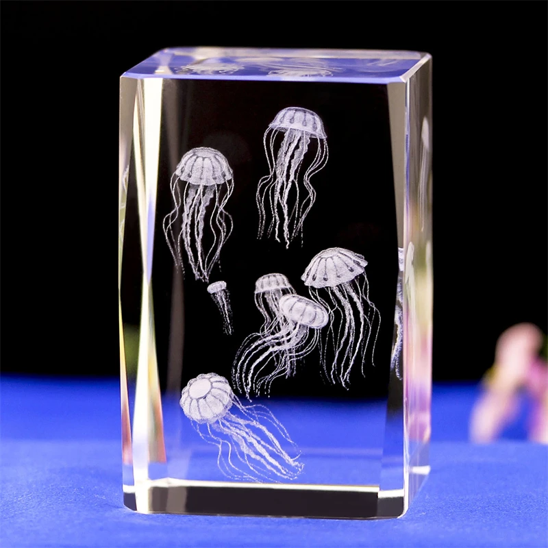 Losos Kristalno 3D Notranji Kiparstvo Inter-graviranje Živali Ustvarjalno Darilo pisarne Doma Dekoracijo Obrti Padec Ladijskega prometa Slike 5