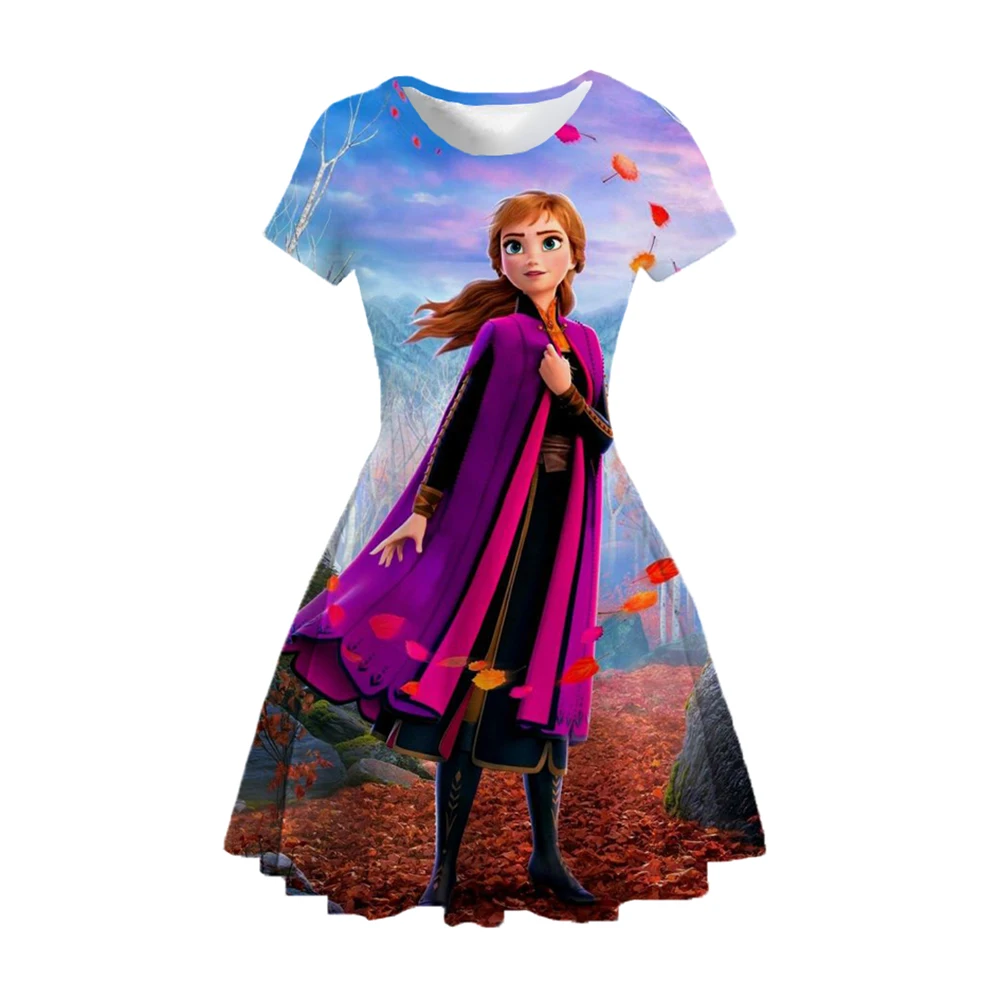 Poletje otroška Oblačila Lepa Deklica je Oblačila Zamrznjene Elsiana Princess Party Obleka Vestidos Lok Disney Oblačila Slike 2