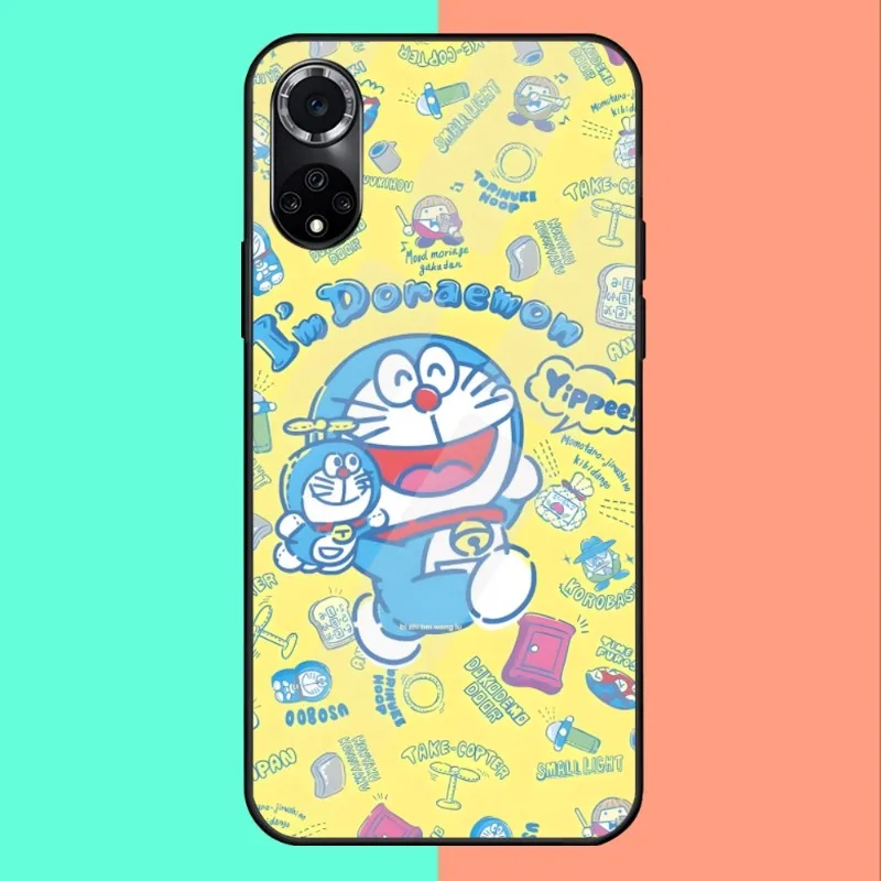 Risanka Doraemon Primeru Telefon za Huawei P30 P40 P50 P20 P9 Smartp Ž Pro Plus 2019 2021 In Kaljeno Steklo Pisane Pokrov Slike 3