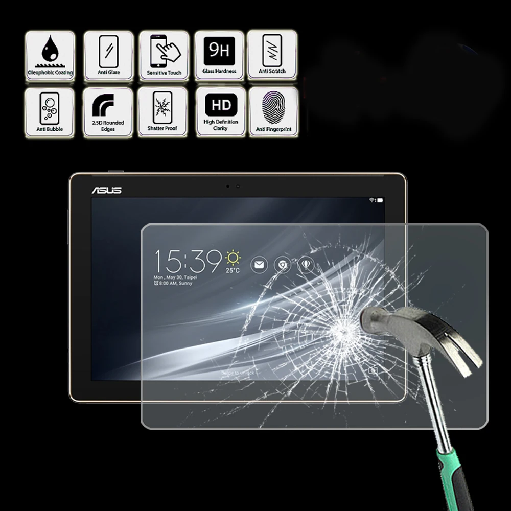 Tablični Kaljeno Steklo Zaščitnik Zaslon Pokrov za Asus ZenPad 10 Z301M - Ultra-tanek Zaslon Film Zaščitnik Straže Kritje Slike 0