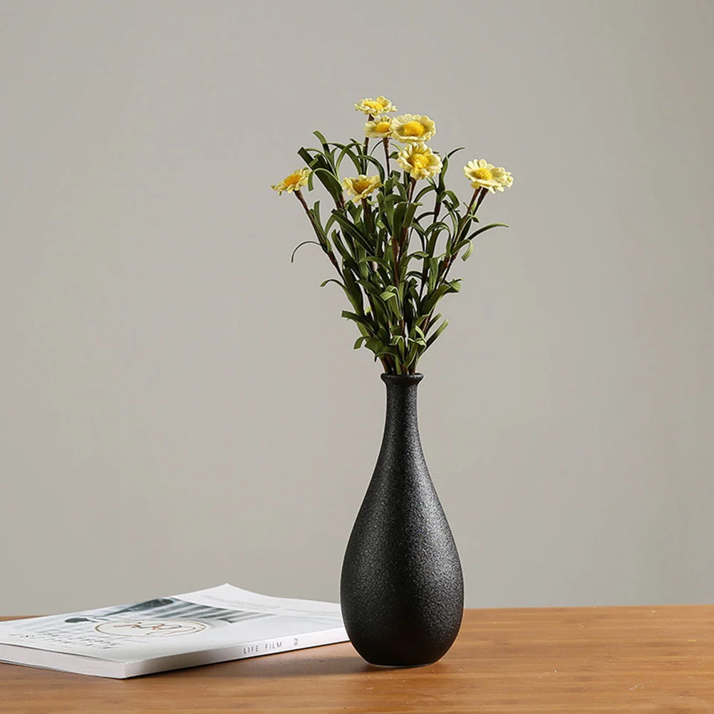 Vaza Cvet Keramične Vaze Cvetje Black Porcelana Posode Za Namizje Sodobni Dekorativni Homedecor Visok Preprostost Steklenico Suho Slike 3