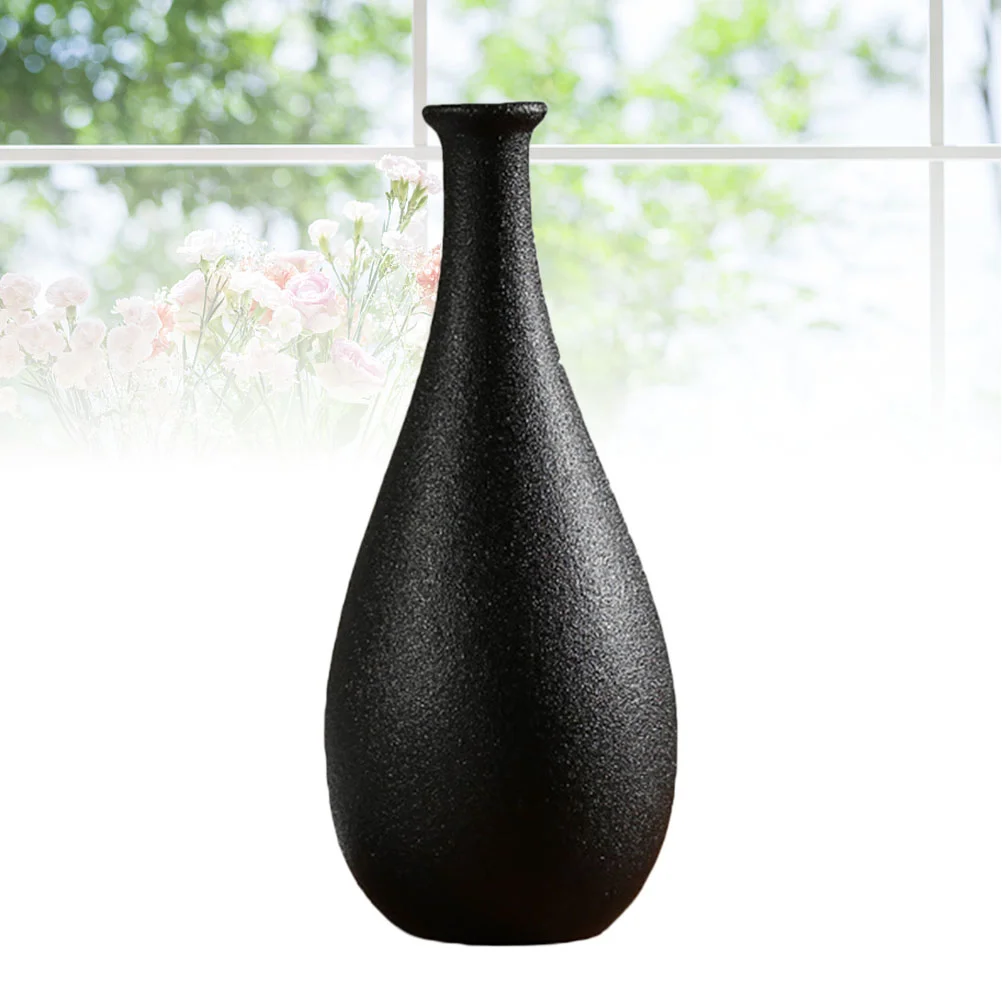 Vaza Cvet Keramične Vaze Cvetje Black Porcelana Posode Za Namizje Sodobni Dekorativni Homedecor Visok Preprostost Steklenico Suho Slike 5