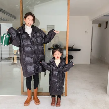 Zimske Družinske Ujemanje Plašč Oče, Mama In Hčerka, Sin Moda Toplo Jakno korejski Starš-Otrok Vrhnja oblačila 2022 otroška Oblačila