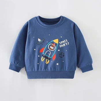 Majica Otroka Fant Obleke Jeseni Mornarsko Modra Raketa Dolgimi Rokavi, Posadke Vrhovi Za Malčke Baby Zimo Pomlad