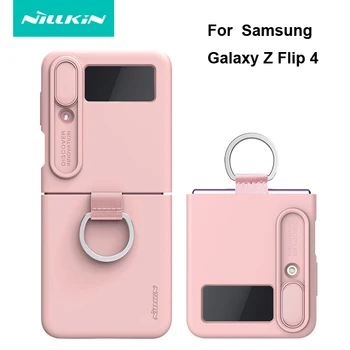 Za Samsung Galaxy Ž Flip 4 Primeru Nillkin Svilnato Tekoče Silikona Primeru Za Galaxy Ž Flip 4 Stran Fotoaparata Pokrov Zaščitni Primeru