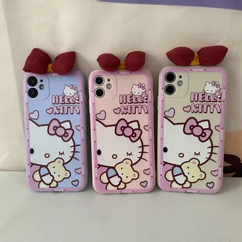 Sanrio Hello Kitty premca roza srčkan Telefon Primerih Za iPhone 13 12 11 Pro Max Mini XR XS MAX 8 X 7 SE 2020 Zadnji Pokrovček