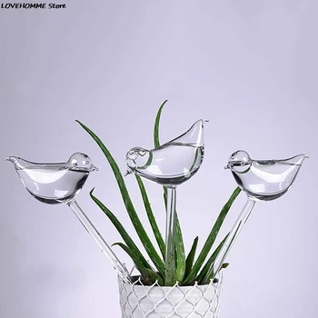 1pcs Samodejno Zalivanje Cvet Naprava, Obrat Waterer Self Zalivanje Globusi Ptica Obliko Ročno Pihano Jasno Aqua Žarnice