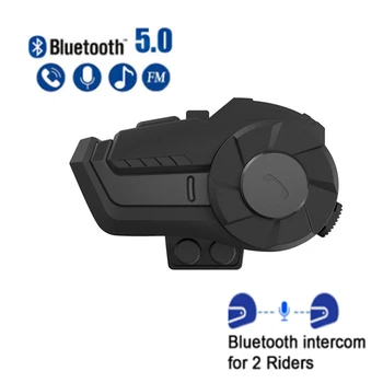 Motoristična Čelada Interkom Slušalke 800M 2 Rider Govorimo Bluetooth 5.0 Slušalke HI-FI stereo Z Mikrofonom FM Radio