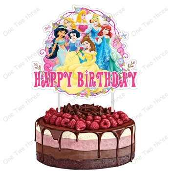 Disney Sedem Princess Cake Pokrivalo Sneguljčica Princesa Pepelka Torto Zastavo Za Dekleta Rojstni Dan Darila, Božični Okraski