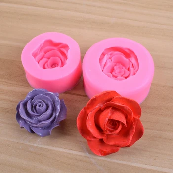Flower Bloom 3D Torto Plesni Cupcake Žele Bonboni, Čokoladni Okraski, Peka Orodje Plesni Rose oblike Silikona, Fondat Milo