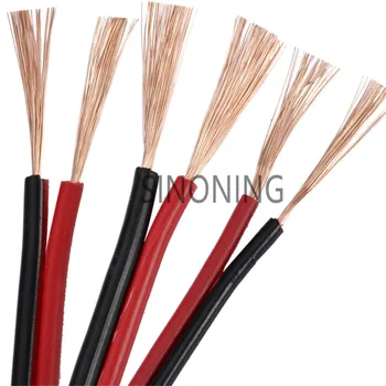 10m Čistega bakra, rdeče črno žico dve osnovni električni kabel dveh barvnih vzporedno