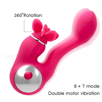 8 Hitrost Vrtenja Oralni Seks Jezika Lizanje Igrače, Ženska Masturbacija Klitoris Vibrator Iz Silikona, Vozni Prsi Sex Igrače Za Ženske