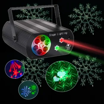 2 V 1 Zaprtih Božič Snežinka Lasersko Svetlobo 8W Sneženja Projektor Gibljejo Sneg Vrt Laserski Projektor Lučka Za Stranko Doma Dekor